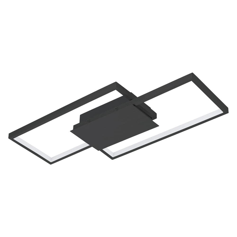 Milanius 20.5 in. W x 1.97 in. H Matte Black Integrated LED Flush Mount with White Acrylic Diffuser - Hercitys