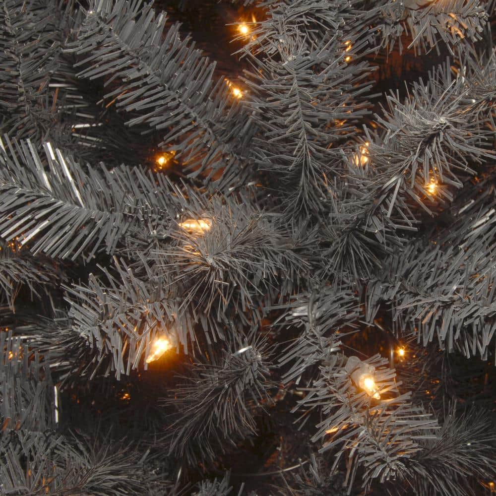 7.5 ft. North Valley Black Spruce Artificial Christmas Tree with Clear Lights - Hercitys