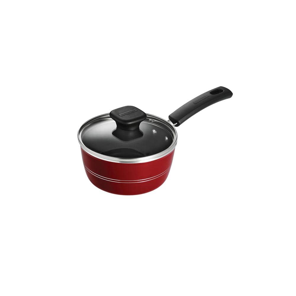 Sicilia 1.25 qt. Aluminum Nonstick Covered Sauce Pan in Raspberry - Hercitys