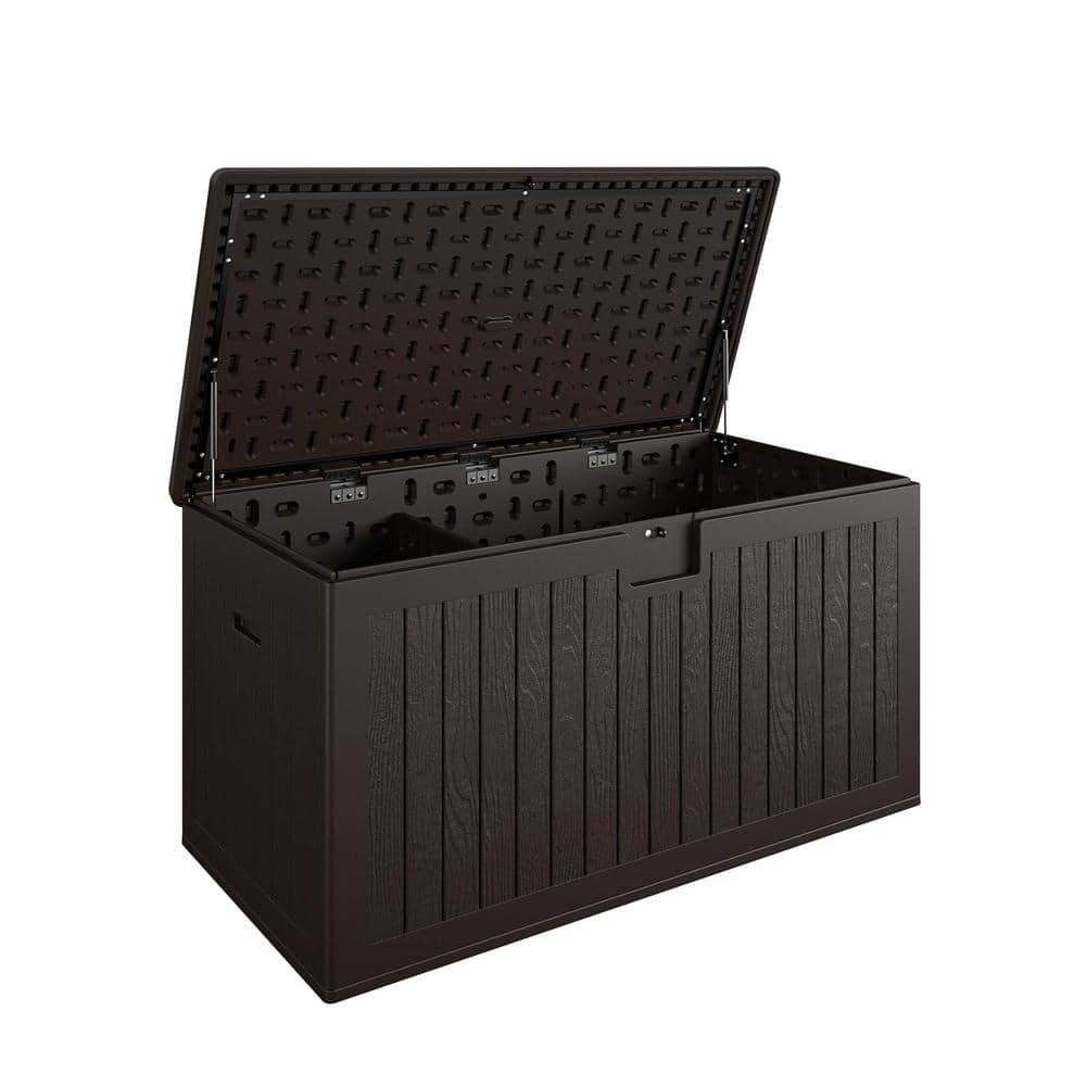 Large 150 Gal. Outdoor Storage Box, Dark Brown - Hercitys