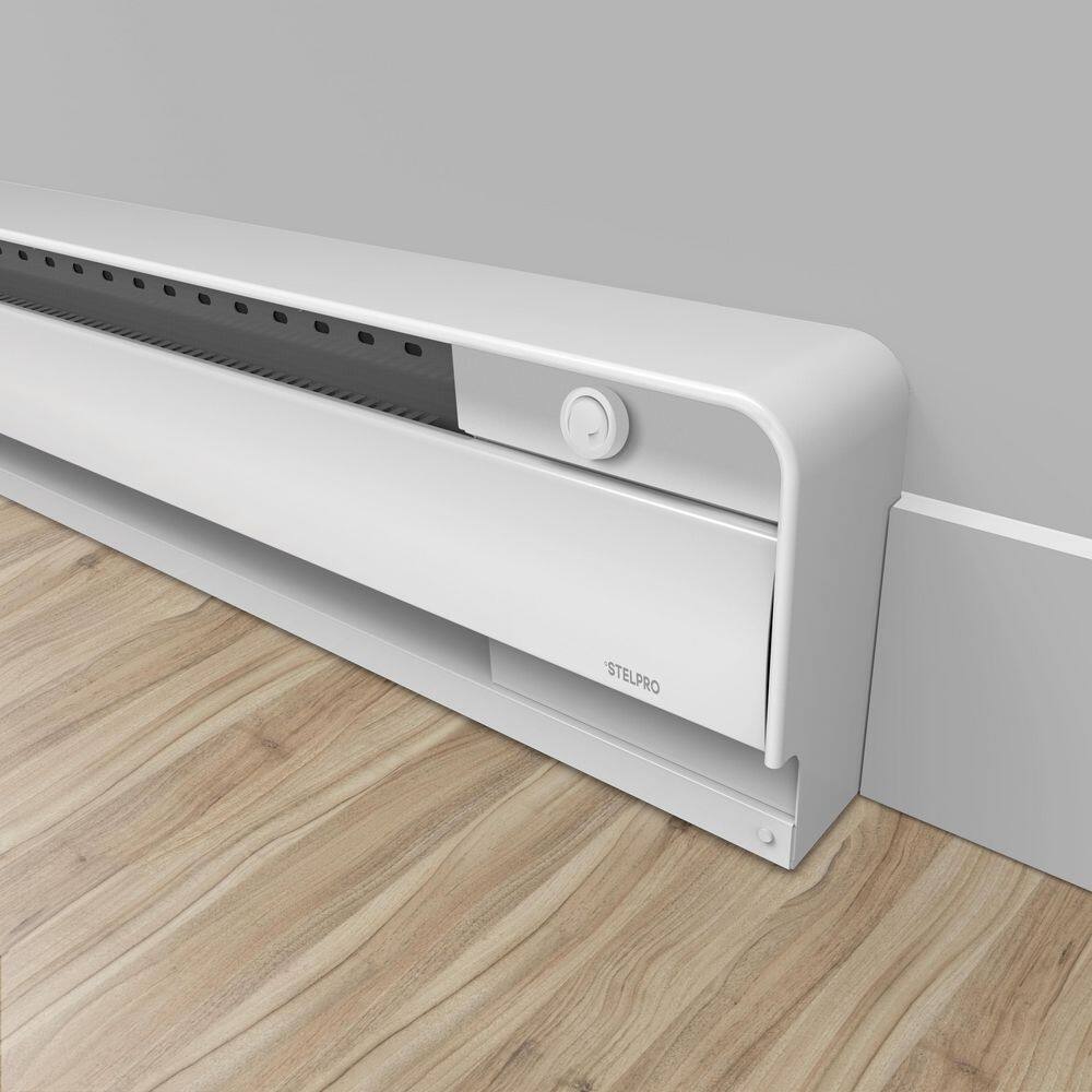 Single-Pole 120/600-Volt Mechanical Electric Baseboard Heater Built-in Thermostat in White - Hercitys