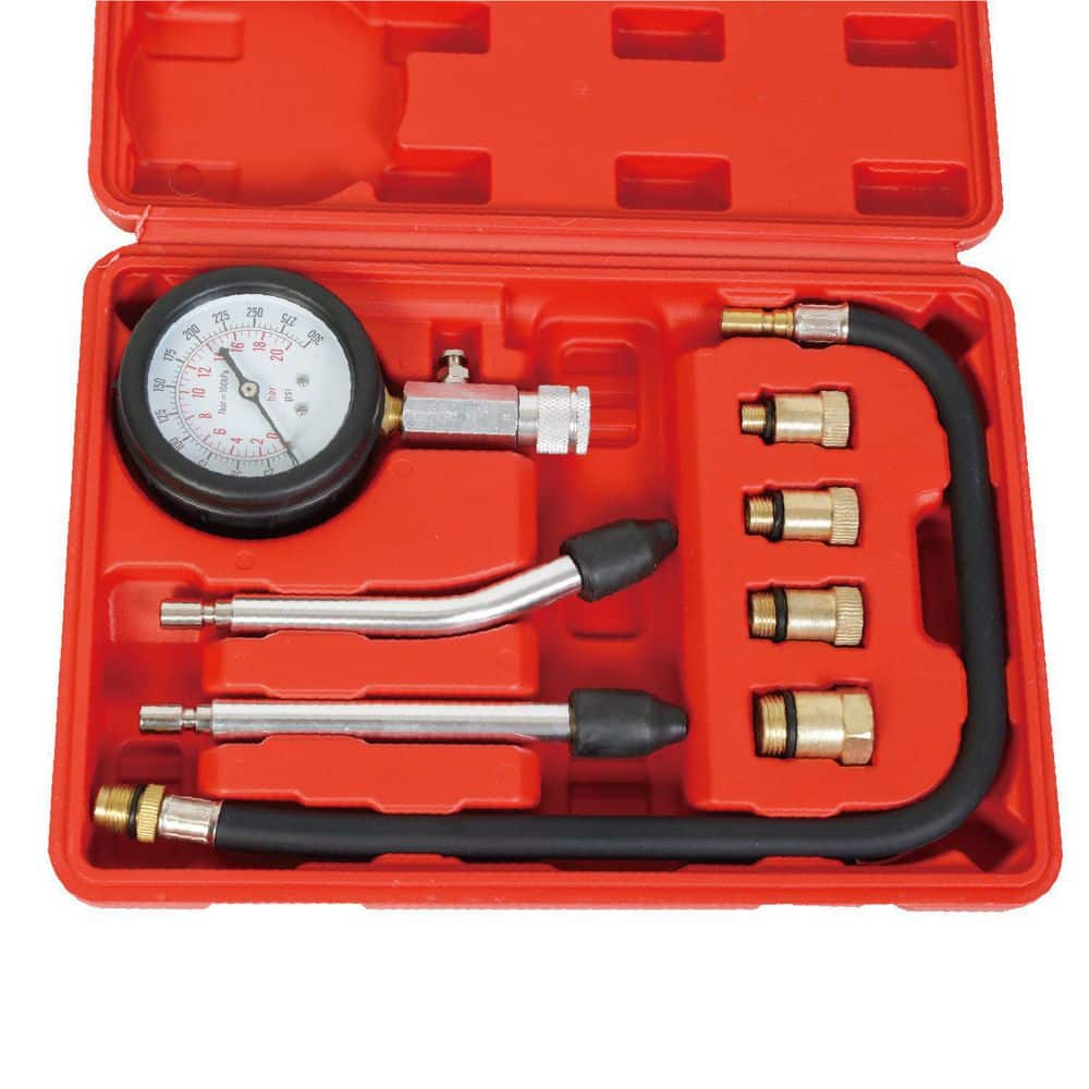 8-Pieces 0-300 Psi Engine Cylinder Pressure Vacuum Gauge Kit - Hercitys