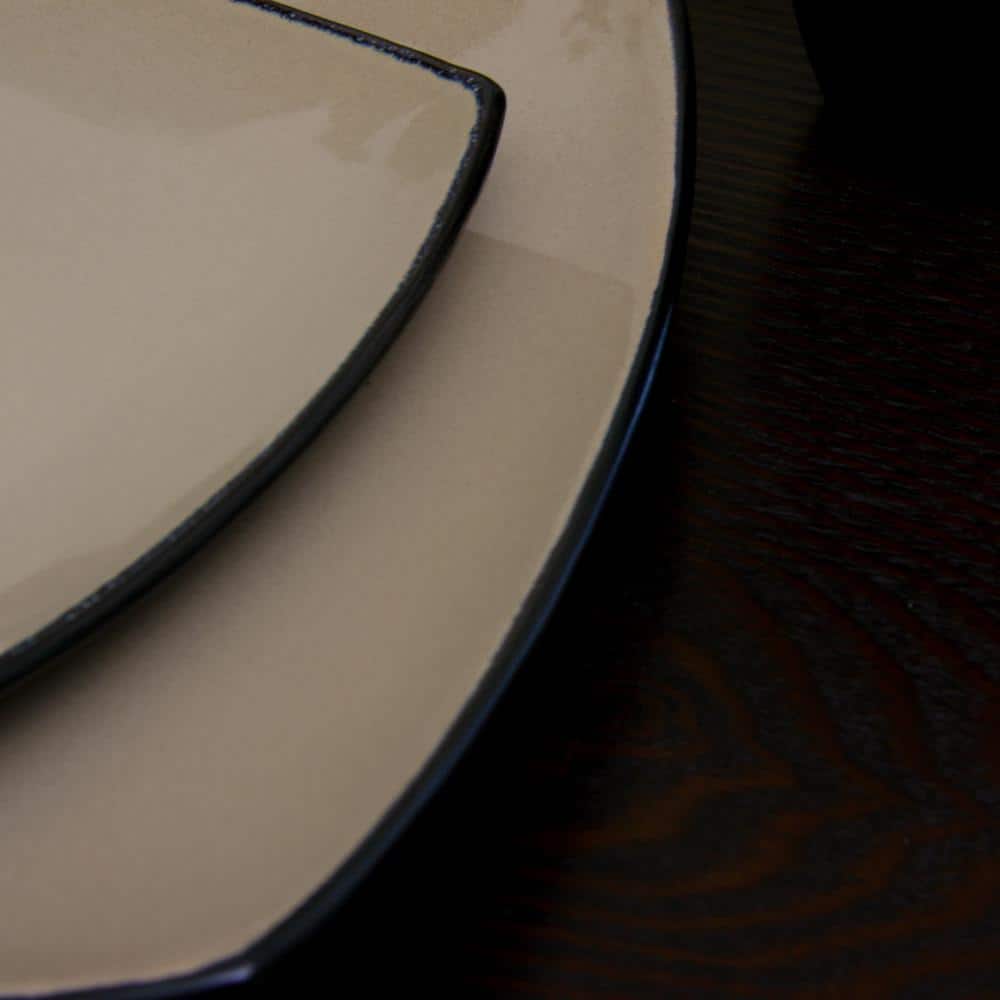 Soho Lounge 16-Piece Casual Taupe Stoneware Dinnerware Set (Service for 4) - Hercitys