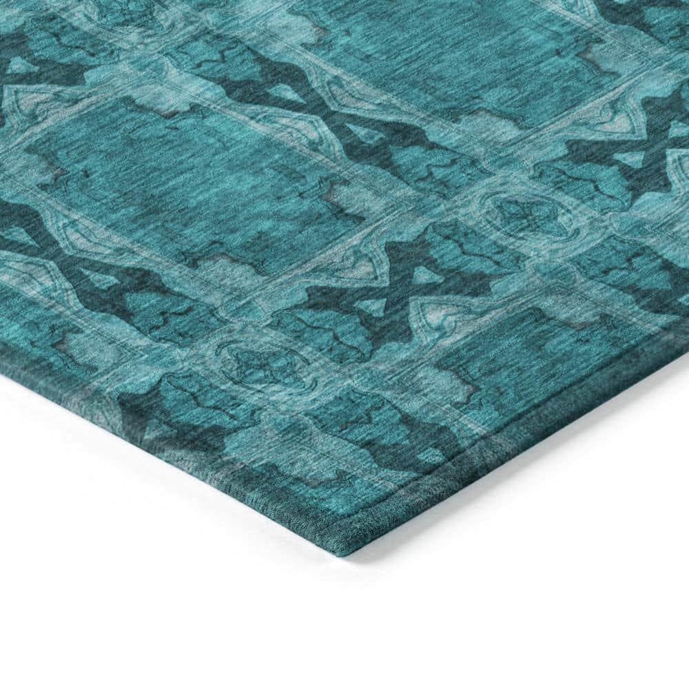 Chantille ACN564 Teal 5 ft. x 7 ft. 6 in. Machine Washable Indoor/Outdoor Geometric Area Rug - Hercitys