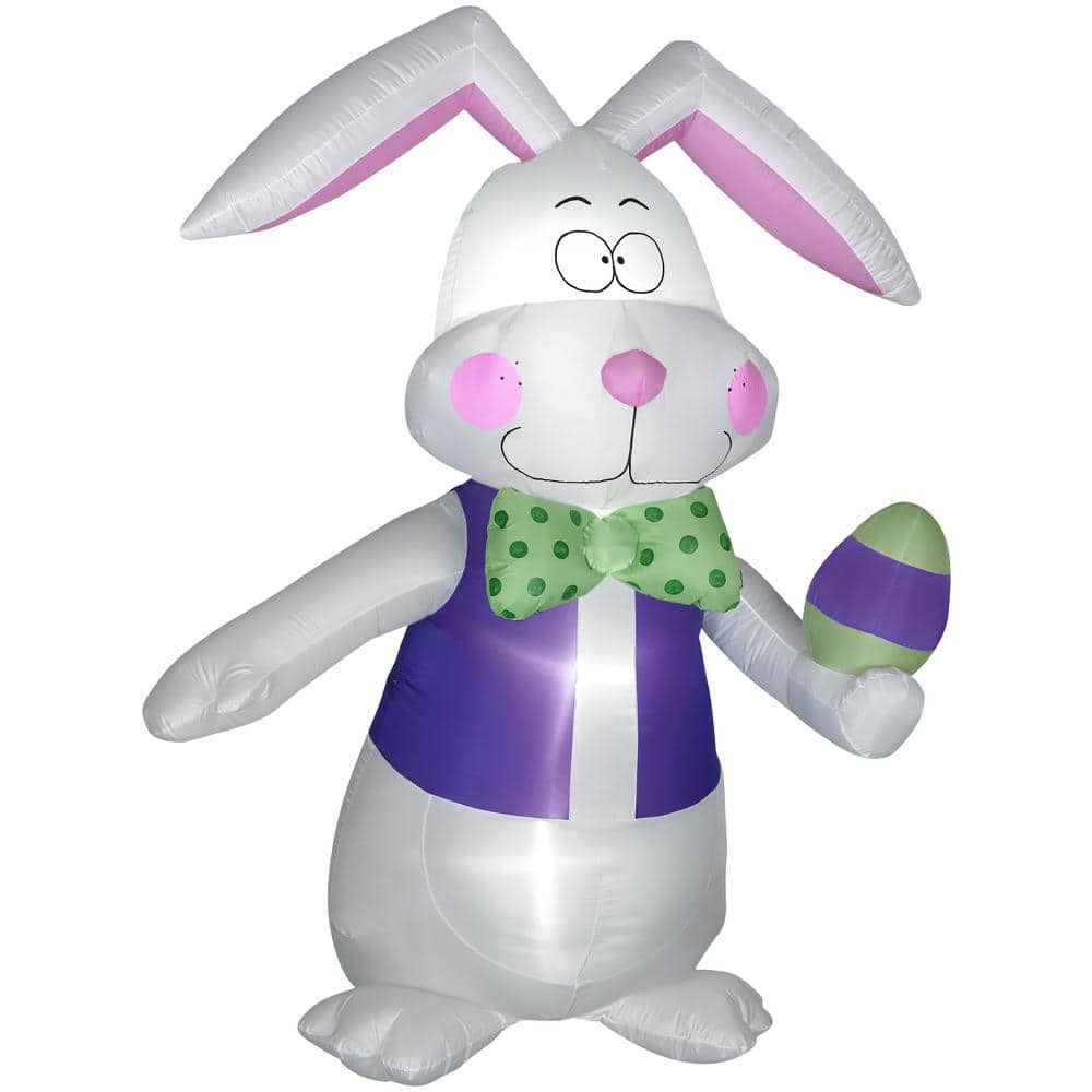 7 ft. Tall Airblown-White Bowtie Bunny w/Vest - Hercitys