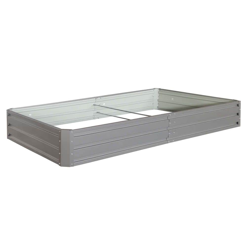 94.5 in. x 47.2 in. x 11.8 in. Metal Garden Bed, Outdoor Planter Raised Beds Metal Patio Kit Planting Bed, Grey - Hercitys