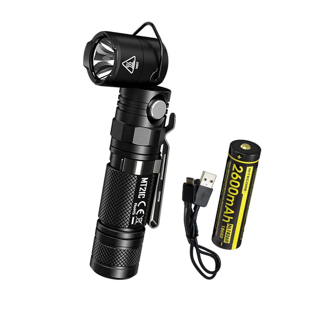 Multitask Series MT21C 90 Degree Adjustable 1000 Lumens LED Flashlight with USB Rechargeable Battery - Hercitys