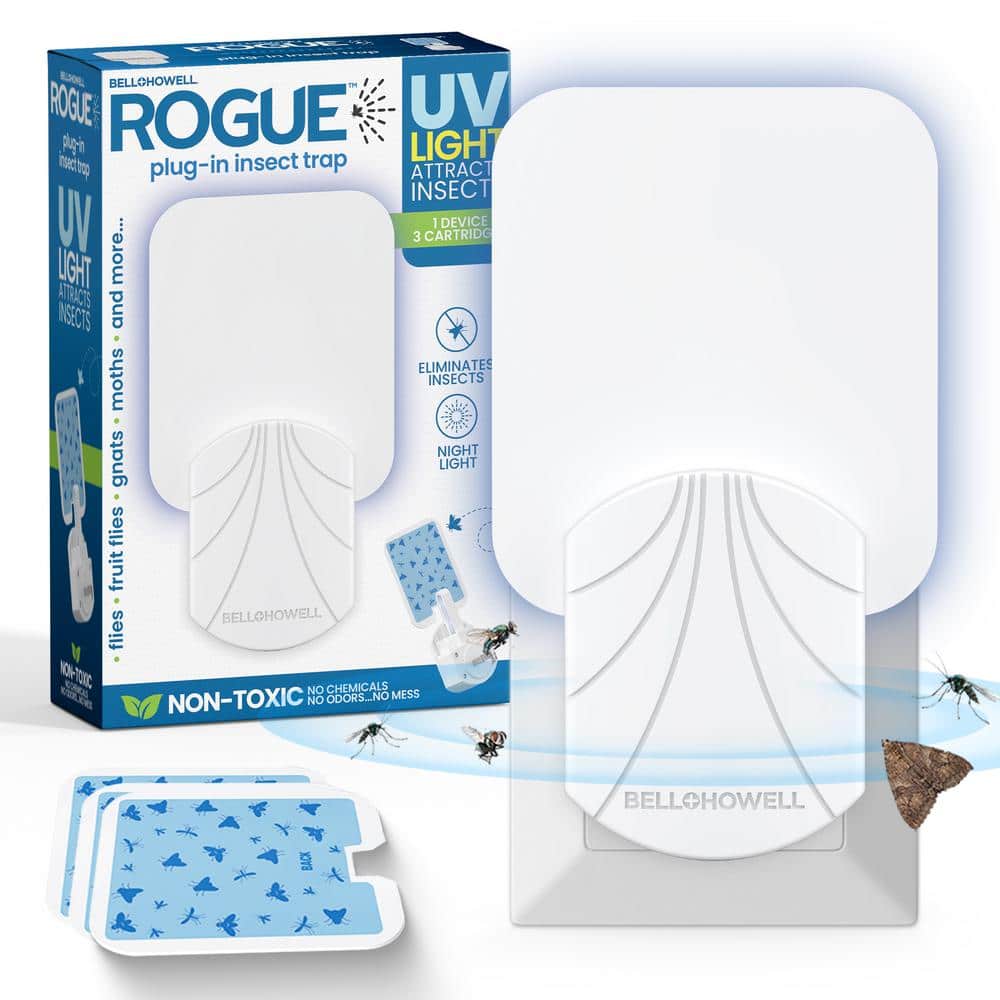 Rogue Indoor Plug-In Insect Trap for Fruit Flies, Gnats and House Flies with UV Lights - Hercitys