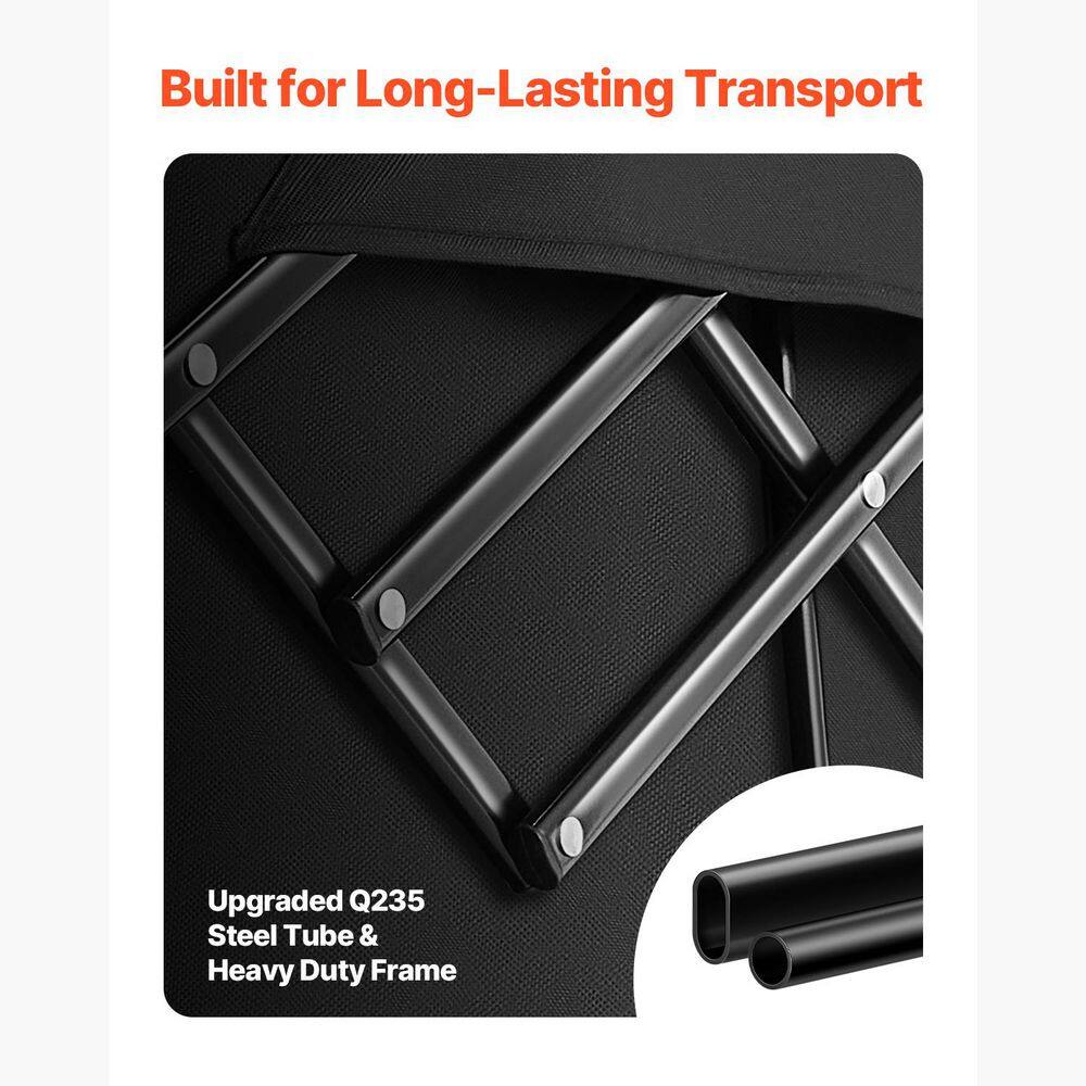 Foldable Wagon with Extended Tailgate, 450lbs. & 300L Large Capacity Collapsible Cart, 15.7 cu. ft., Steel, Garden Cart - Hercitys