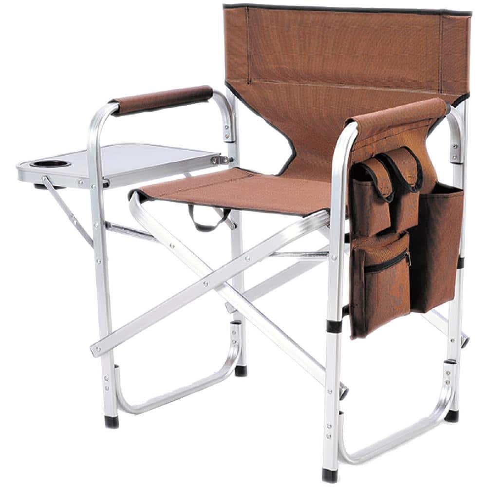 Stylish Camping Brown Full Back Folding Director’s Chair - Hercitys