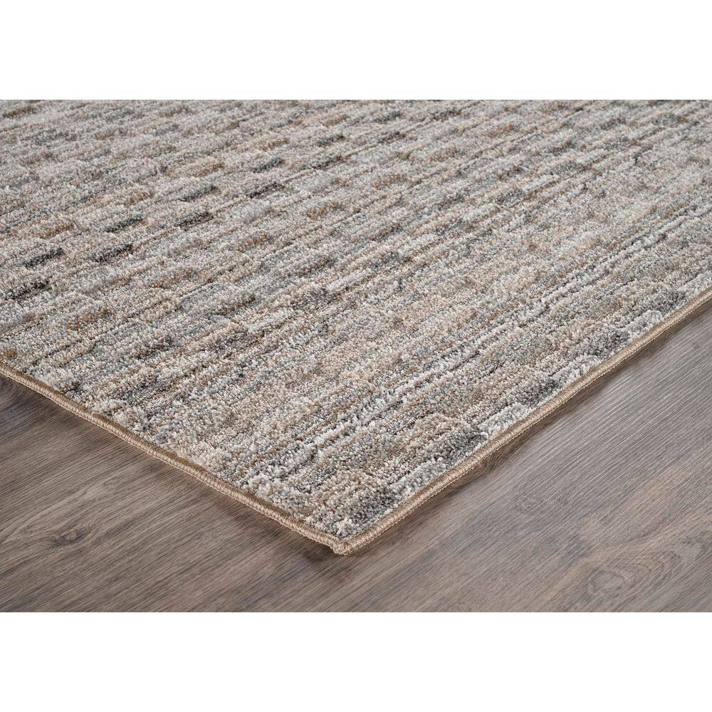 Studio Plush Mesh 9 ft. x 12 ft. Tan/Gray Modern Abstract Area Rug - Hercitys