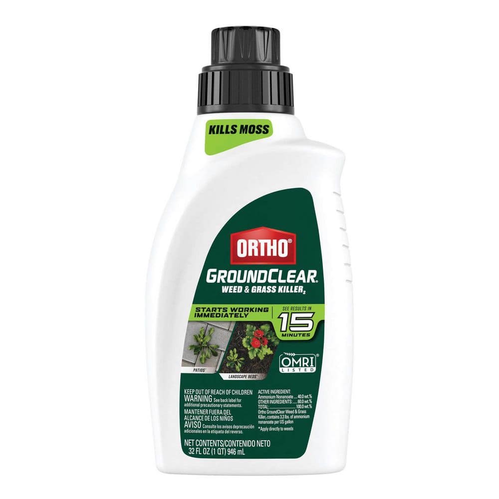 GroundClear 32 fl. oz. Weed and Grass Killer2, Concentrate, Weed Killer Quickly Kills Crabgrass, Dandelions, and More - Hercitys