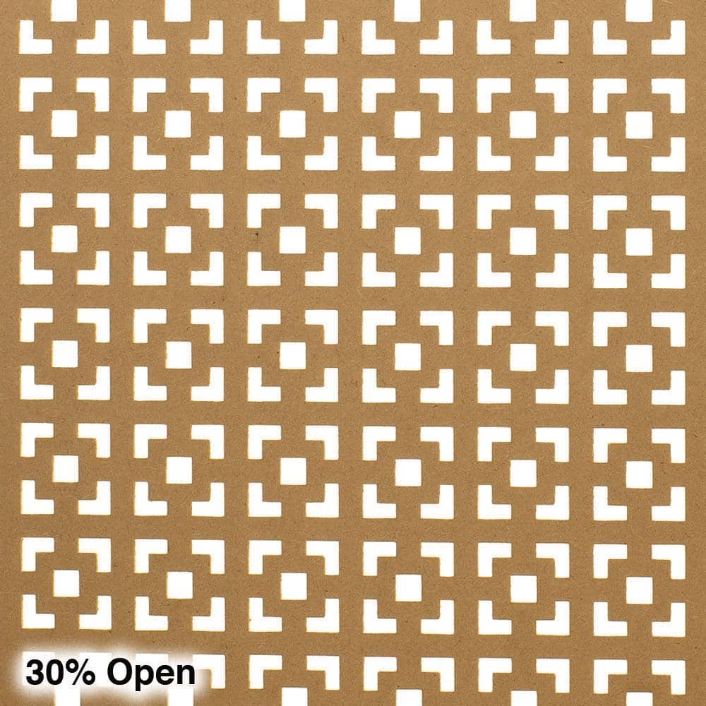 72 in. x 24 in. x 1/8 in. Unfinished Multi Square Decorative Perforated Paintable MDF Screening Panel Insert - Hercitys