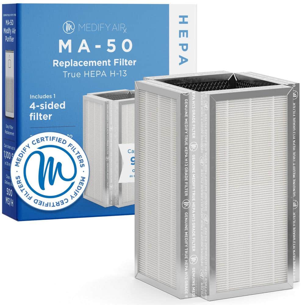 Medify MA-50 Genuine Replacement Filter : H13 HEPA, and Activated Carbon for 99.9% Removal : 1-Pack - Hercitys