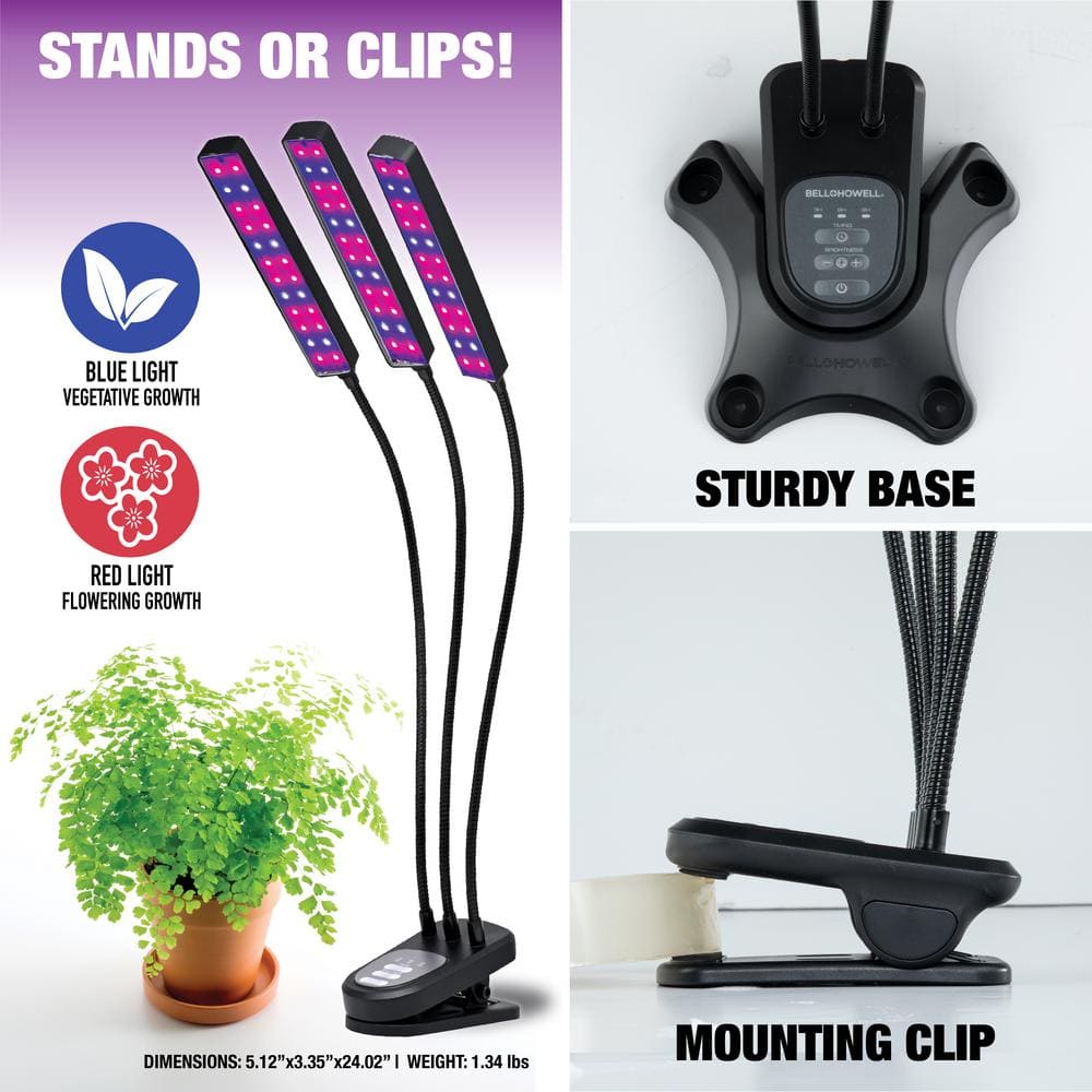 Bionic Grow 6-Watt Equivalent Indoor LED Full Spectrum UV Flexible Plant Grow Light in Color Changing Lights - Hercitys