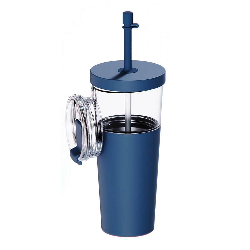 Marina 28 oz. See Through Blue Triton Stainless Steel Tumbler - Hercitys