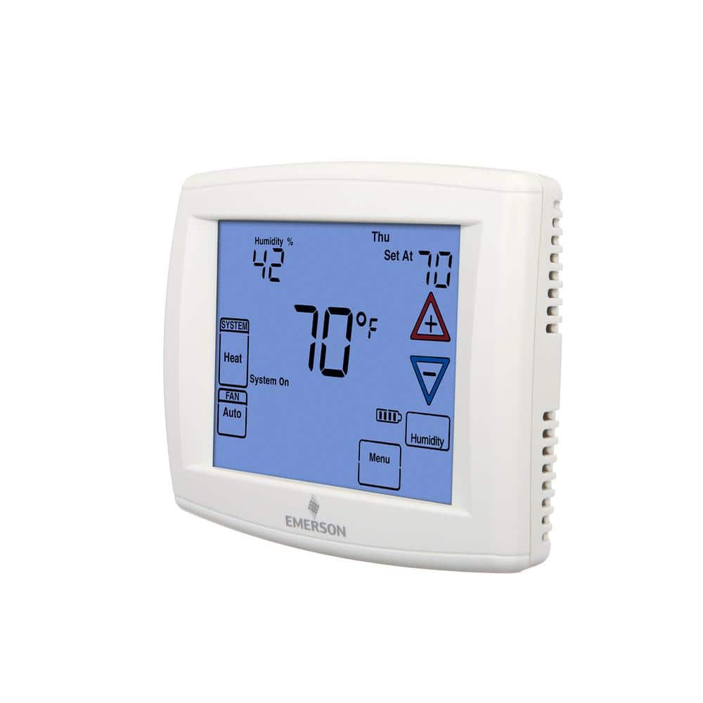 90 Series Blue, 7 Day Programmable, Heat Pump (2H/1C) Touchscreen Thermostat - Hercitys