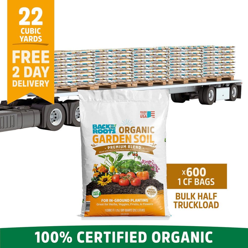 Organic Bulk Garden Soil Half Truckload (600 1 cu. ft. Bags) - Hercitys