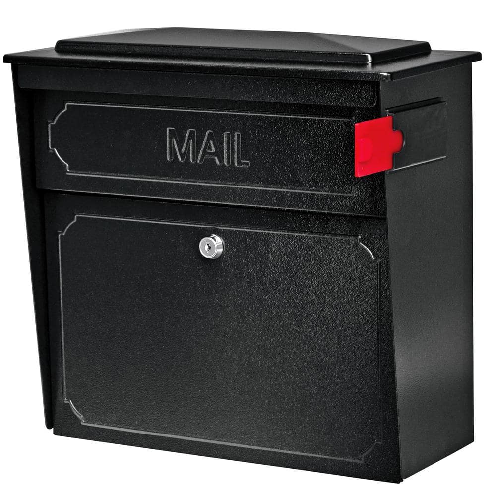 Townhouse Locking Wall-Mount Mailbox with High Security Reinforced Patented Locking System, Black - Hercitys