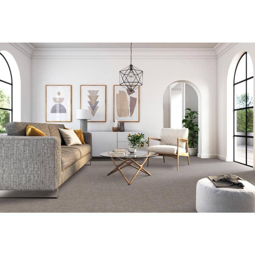 Tailored – Powder Gray – 38 oz. SD Polyester Pattern Installed Carpet - Hercitys