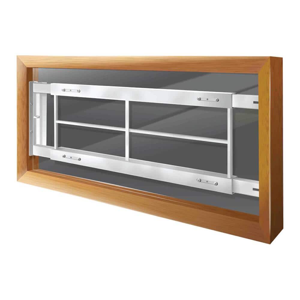 Swing-Away 42 in. to 54 in. Adjustable Width 3-Bar Window Guard, White - Hercitys