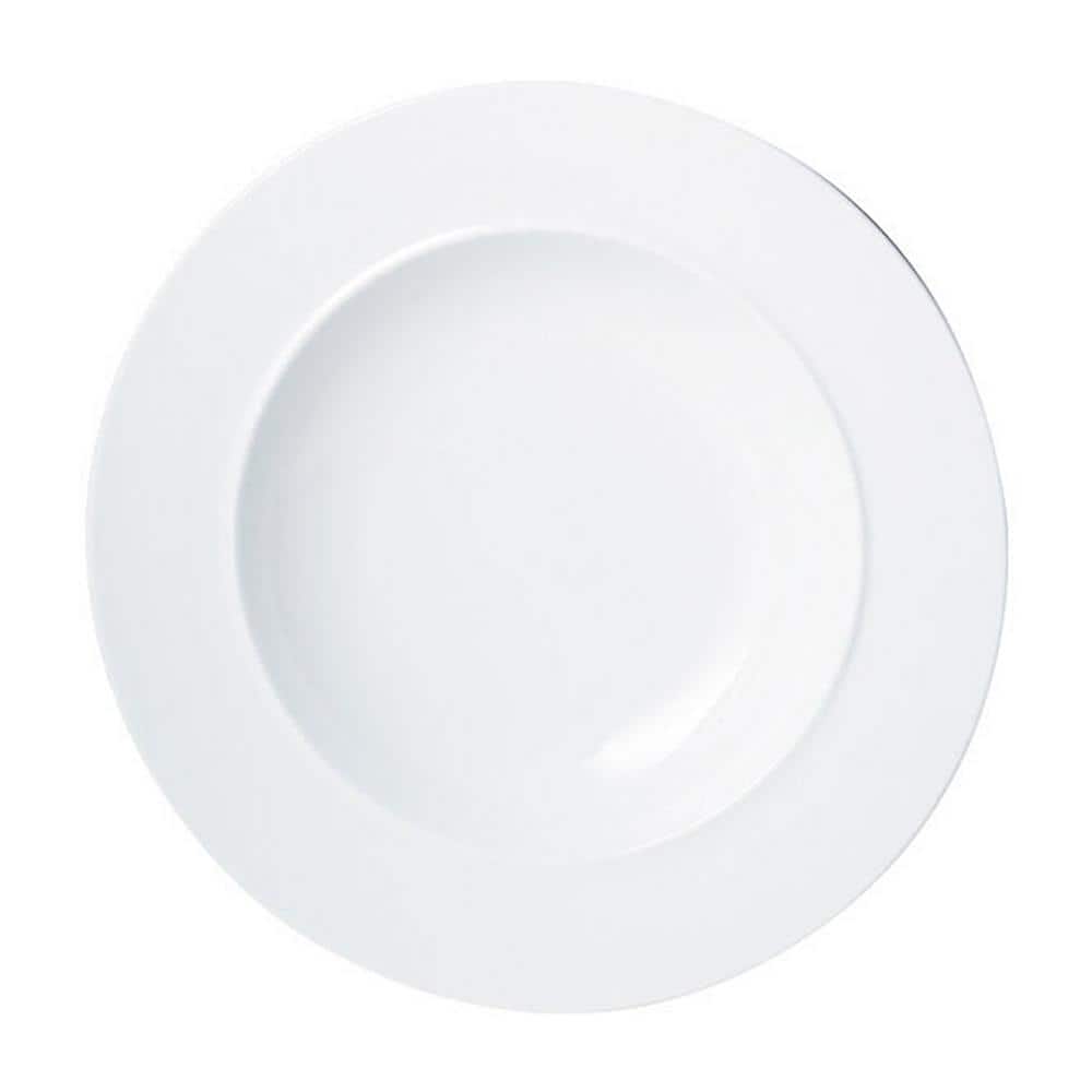 White Porcelain Extra Large Wide Rimmed Bowl - Hercitys