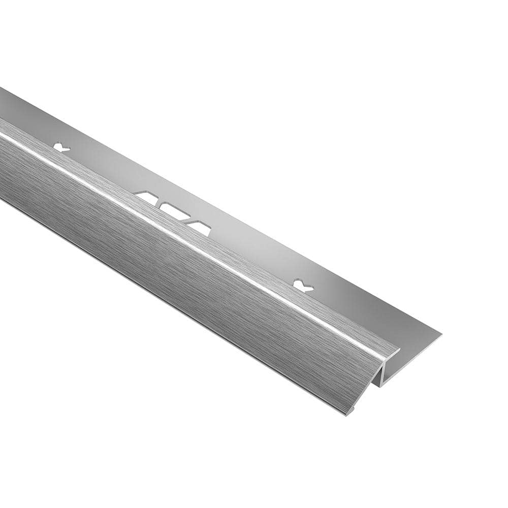 Vinpro-U Brushed Chrome Anodized Aluminum 3/16 in. x 8 ft. 2-1/2 in. Metal Reducer Resilient Tile Edge Trim - Hercitys