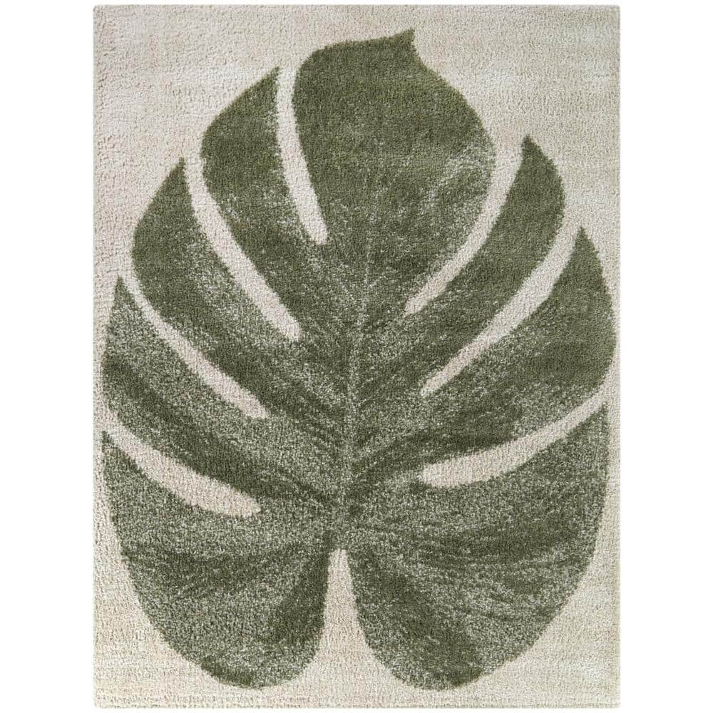 Peres Green 5 ft. x 7 ft. Floral Area Rug - Hercitys