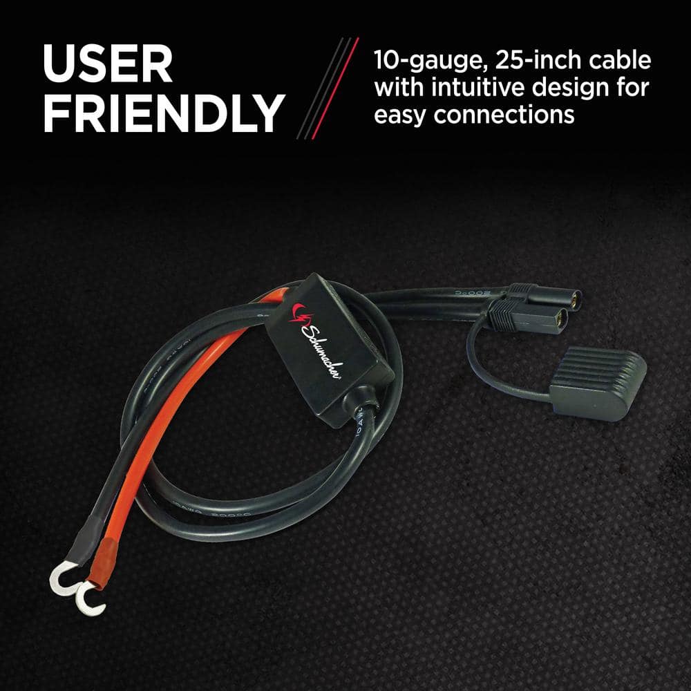 Automotive 25 in., 10-Gauge Jump Starter Cable with Quick Connector, Ideal for Motorcycles and Power Sports - Hercitys
