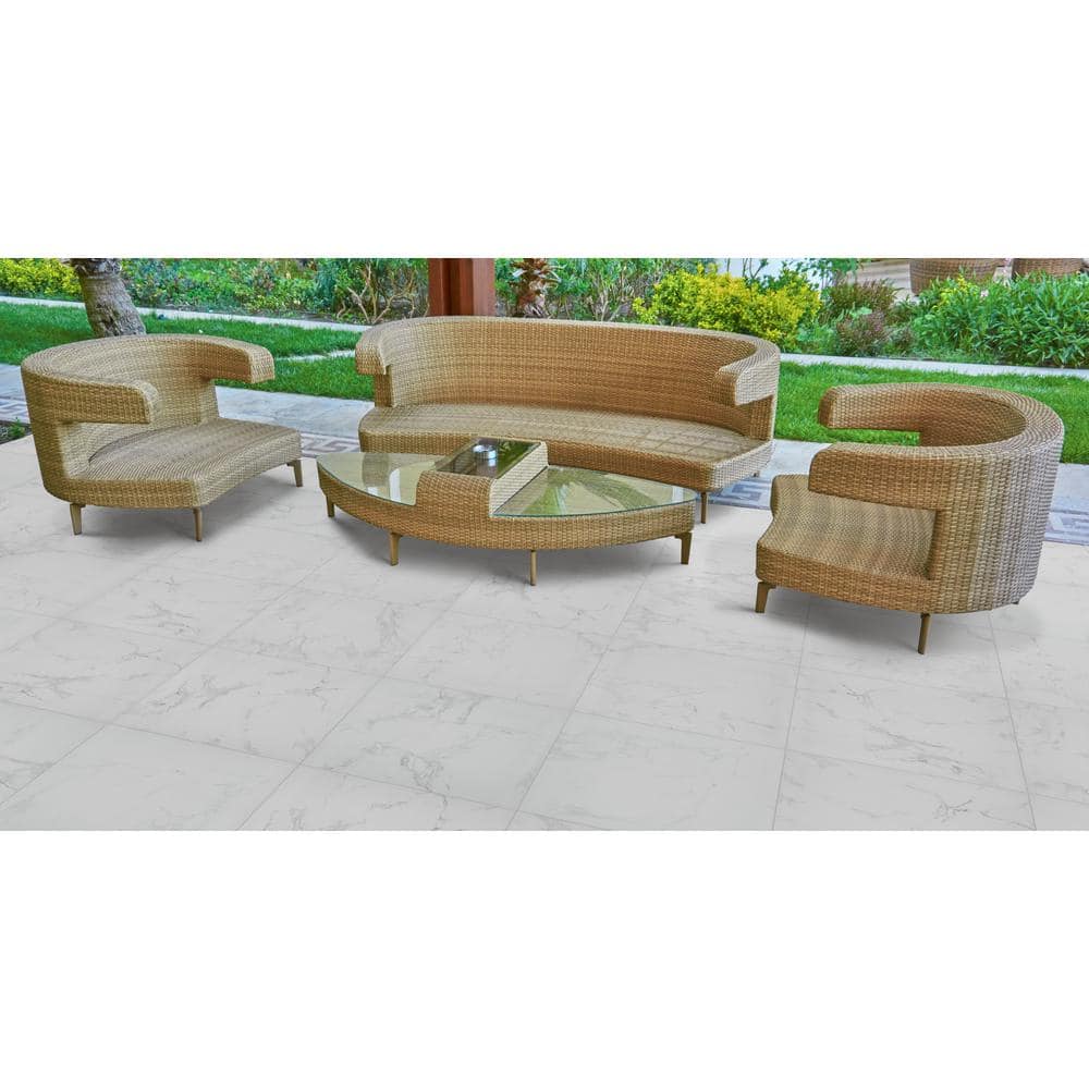 Praia Carrara 2 cm. x 24 in. x 24 in. Matte Porcelain Stone Look Paver Tile (56 sq. ft./pallet) - Hercitys