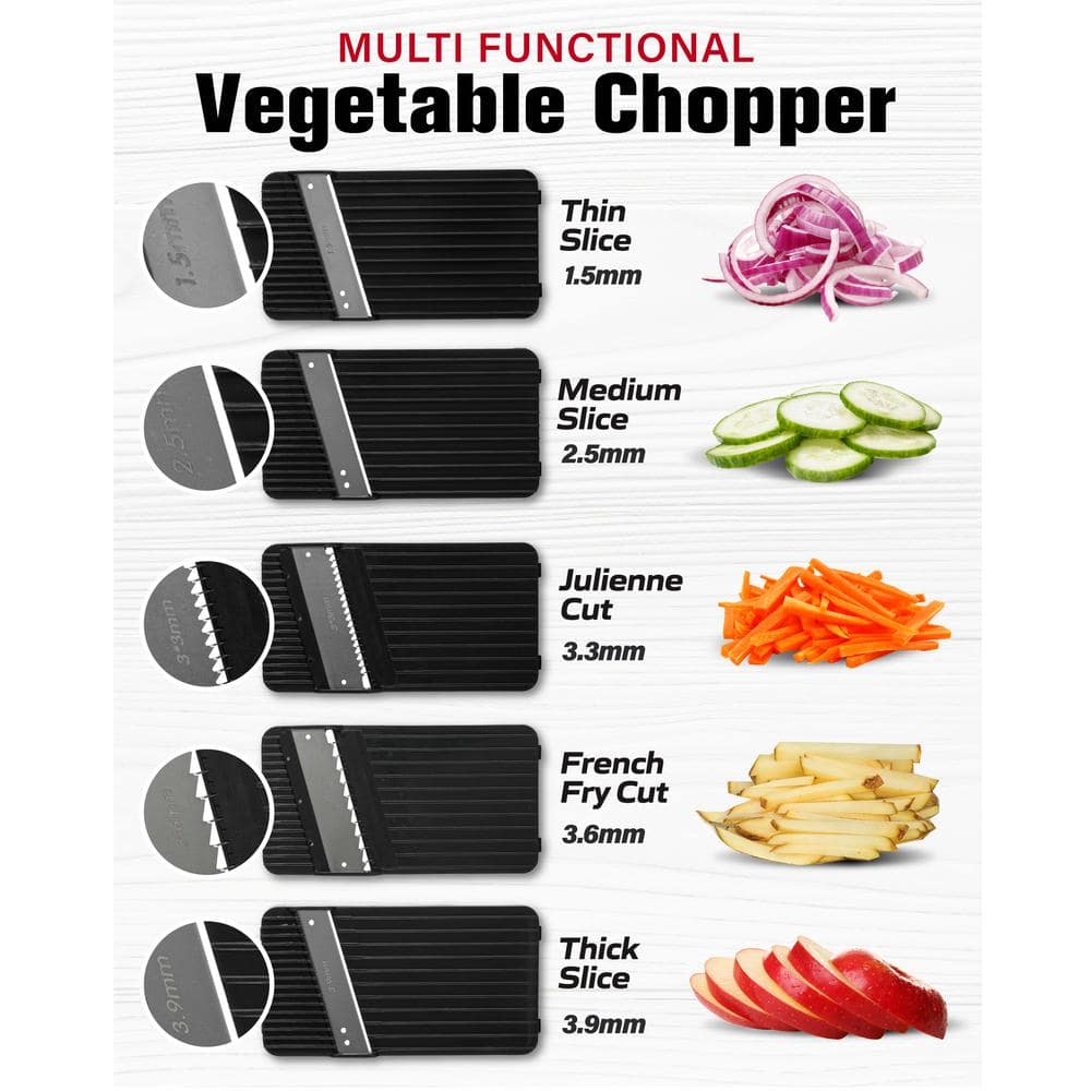 Nutri Slicer Mandoline 5-in-1 Multi-Functional Portable Countertop Kitchen Mandoline - Hercitys