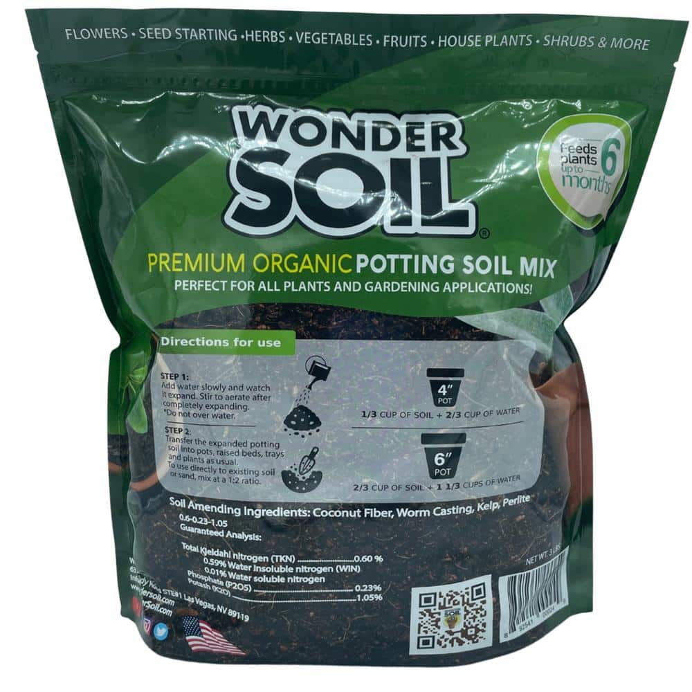 Premium Organic Coco Coir Potting Garden Soil – 3 lbs. Expands Up to 3 Gal. - Hercitys