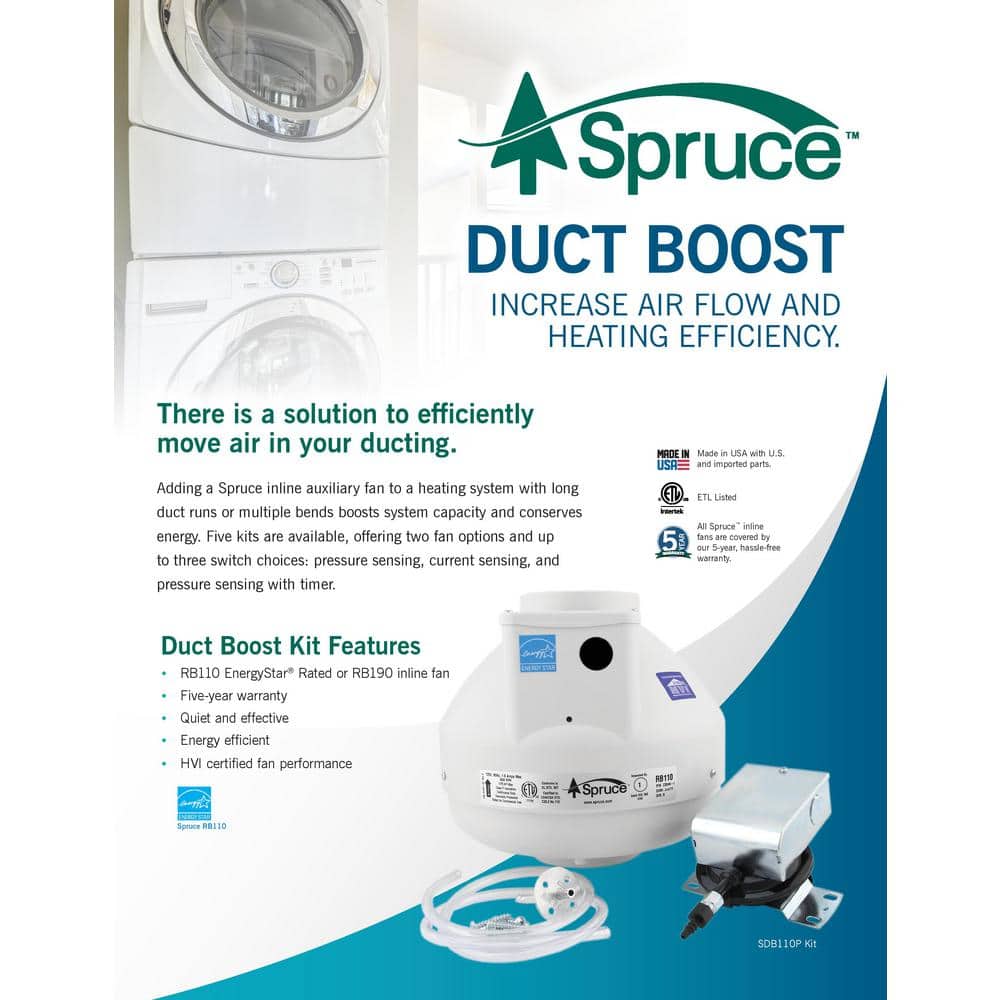 RB190 148 CFM 4 in. Inlet and Outlet Inline Ventilation Fan in White - Hercitys