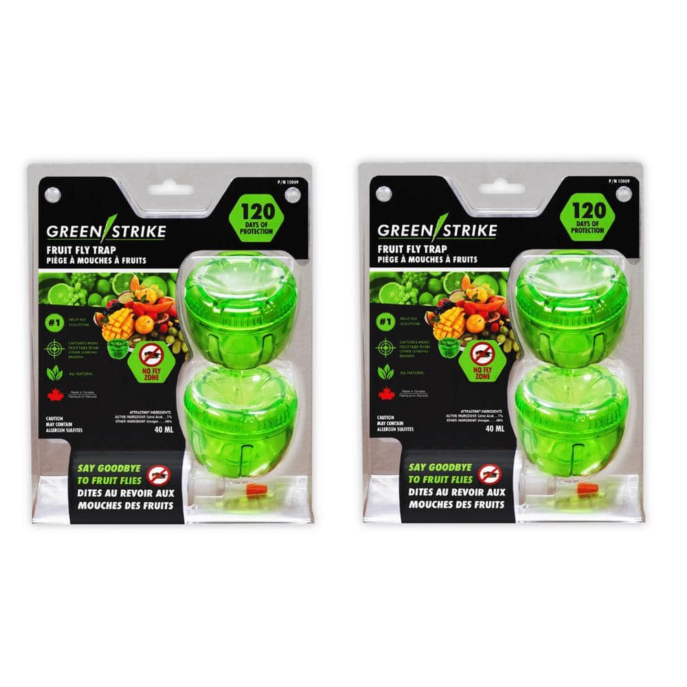 GREENSTRIKE Reusable Fruit Fly Trap 2 Traps/Pack (2-Pack) - Hercitys