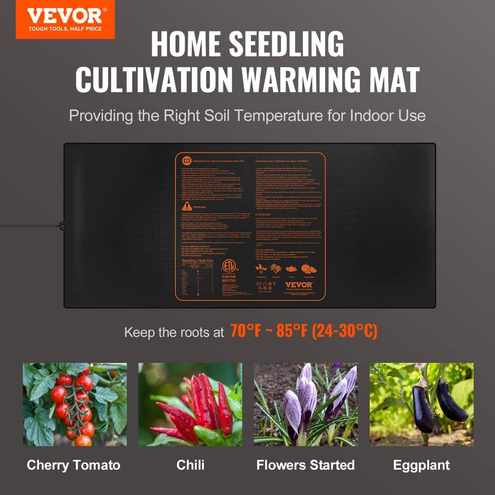 Seedling Mat 48 in. x 20.75 in. Heat Mats (1-Pack) MET-Certified Waterproof Heating Pad - Hercitys