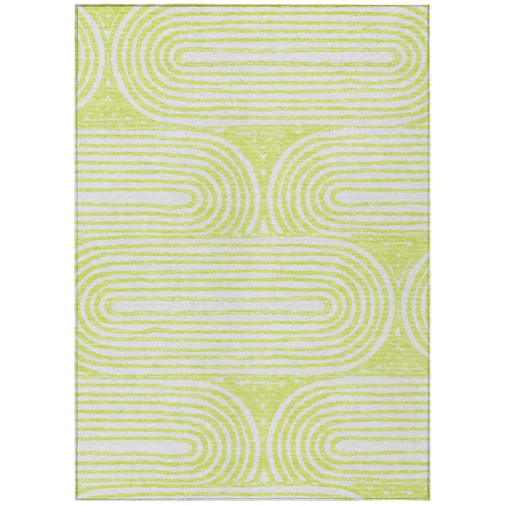 Chantille ACN540 Green 5 ft. x 7 ft. 6 in. Machine Washable Indoor/Outdoor Geometric Area Rug - Hercitys