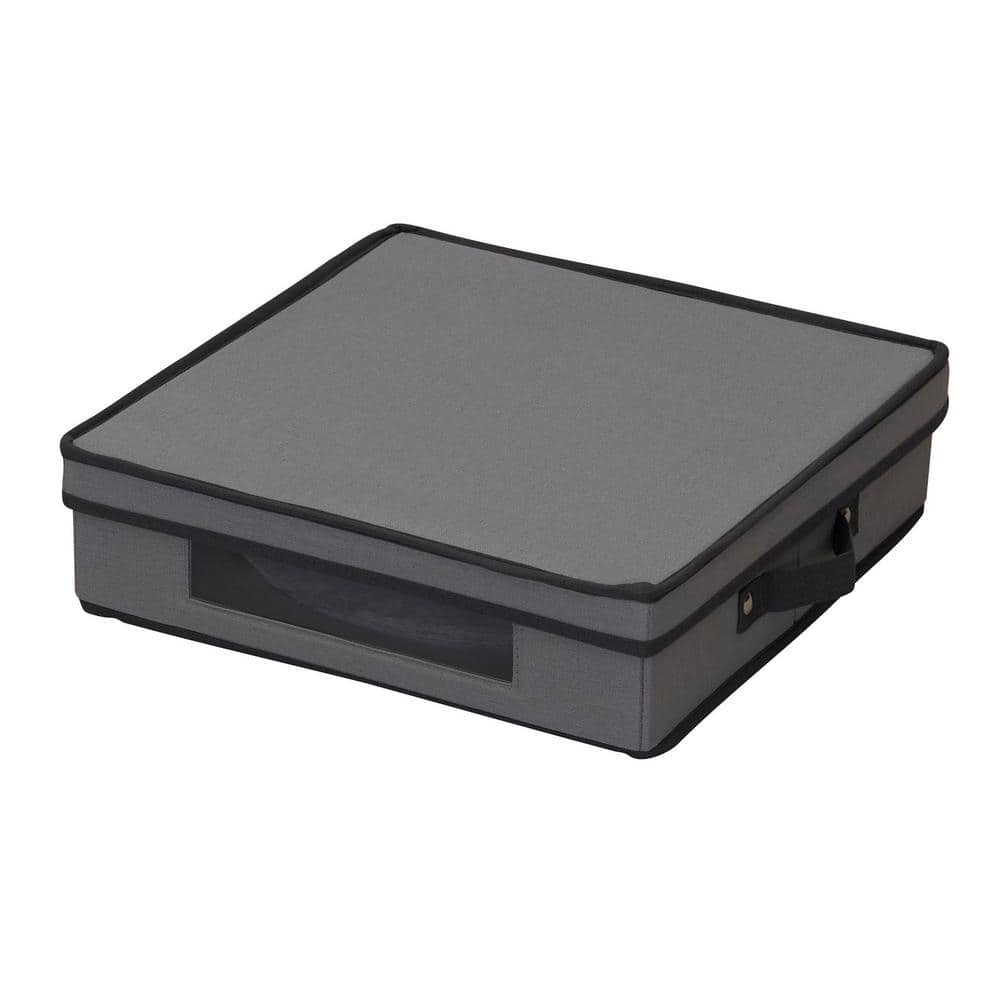Charger Plate Storage Box, Holds 12 Charger Plates in Gray - Hercitys