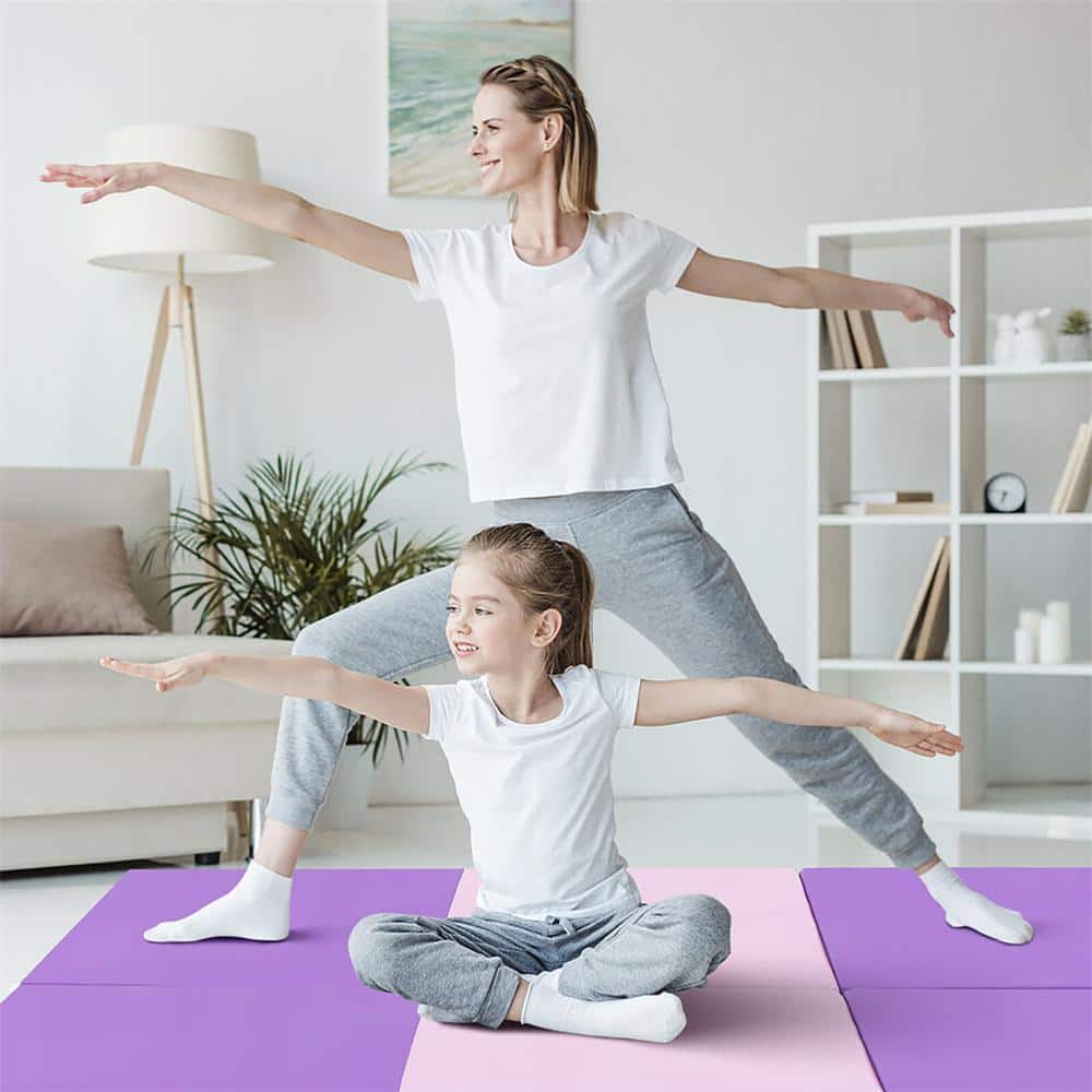Purple Pink 24 in. W x 72 in. L x2 in. T Foam Gym Flooring Mat (12 sq. ft.) - Hercitys