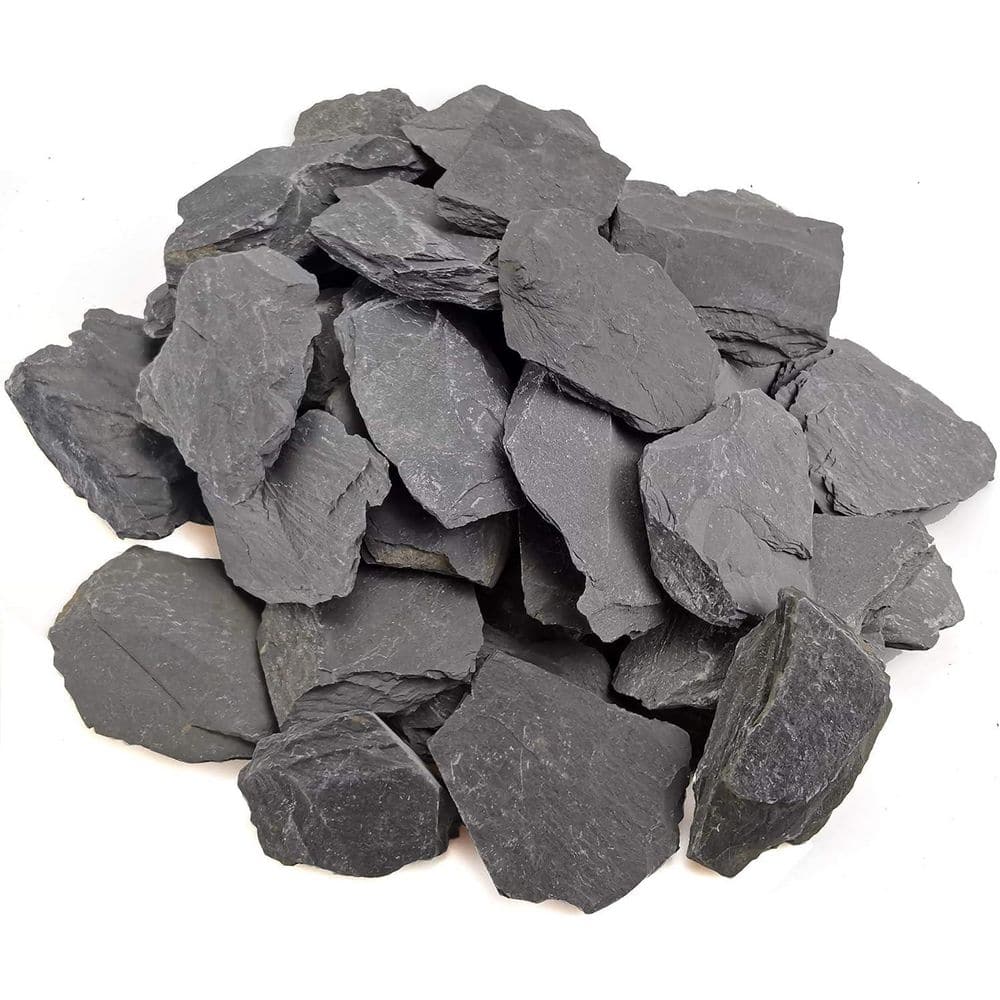Natural Gray Slate Rocks PH Neutral Stone Perfect Rocks for Aquariums, Landscaping Decor, 10 lbs. Bag - Hercitys