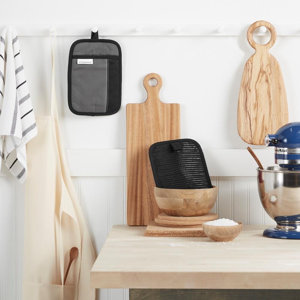 Beacon Contour Silver/Matte Black Cotton Pot Holder (2-Pack) - Hercitys