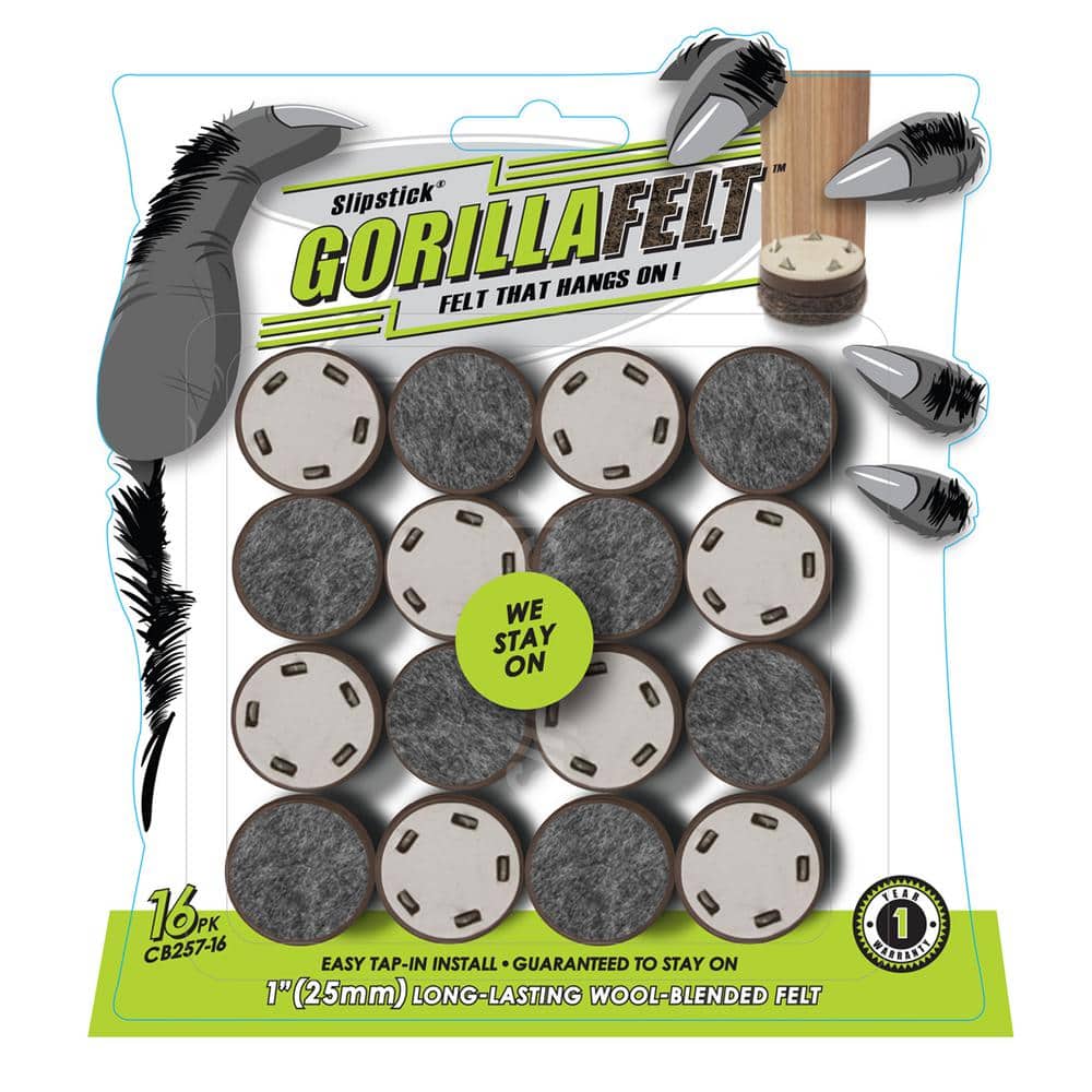 GorillaFelt 1 in. Tap-In Wool Blended Felt Pads (32-pack) - Hercitys
