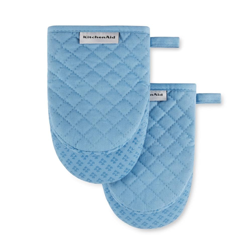 Asteroid Silicone Grip Blue Mini Oven Mitt Set (2-Pack) - Hercitys