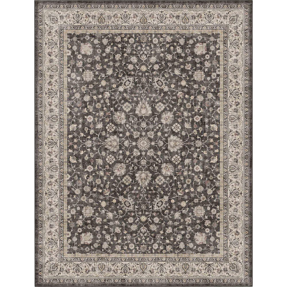 Asha Rome Vintage, Oriental Persian, Black 5 ft. 3 in. x 7 ft. 3 in., Area Rug - Hercitys