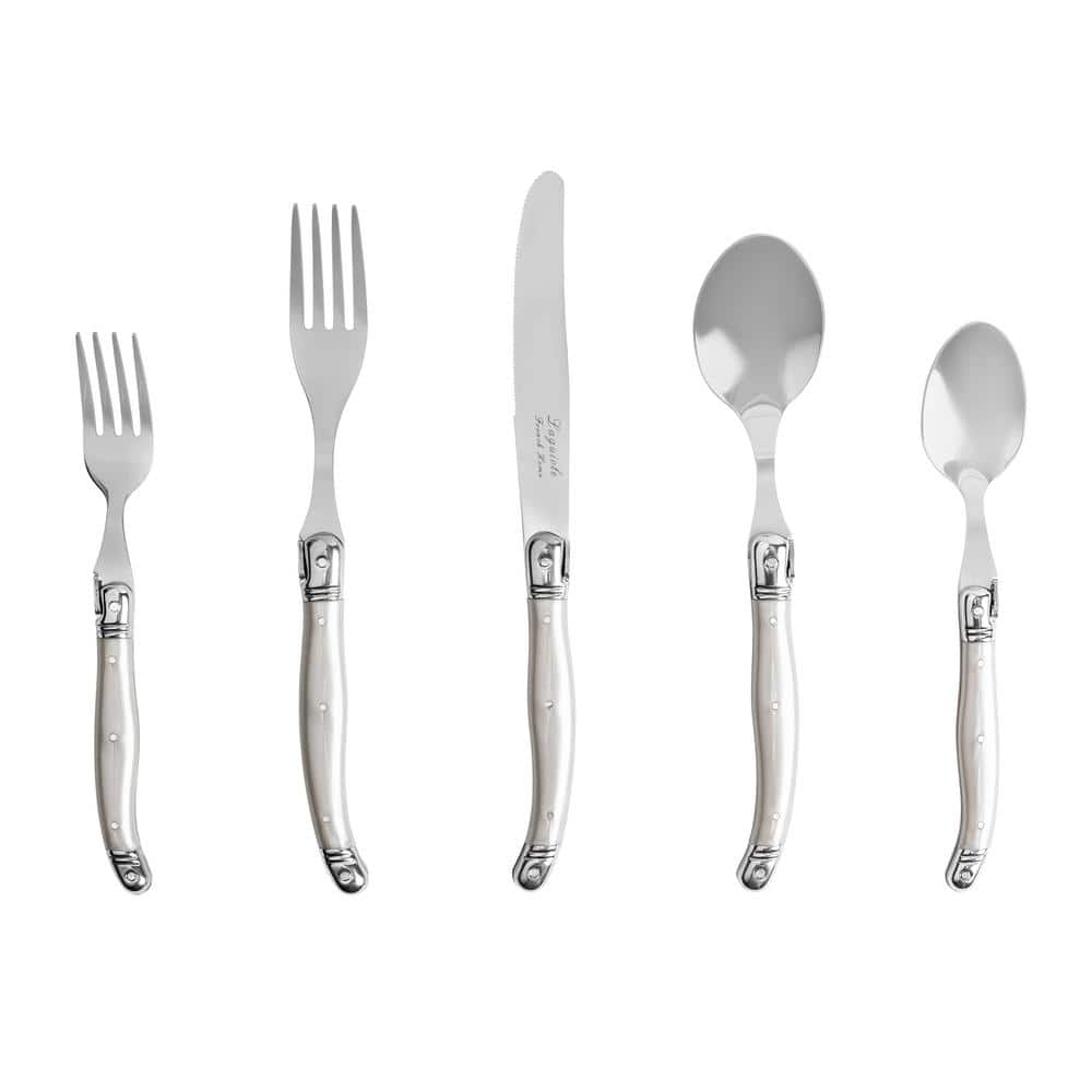 French Home 20-Piece Laguiole Flatware Set, Service for 4 in Pewter - Hercitys