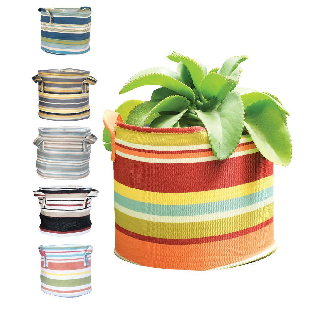 Set of 2 Large and Small Boho Red Multi-Color Fabric Planter with Liner - Hercitys