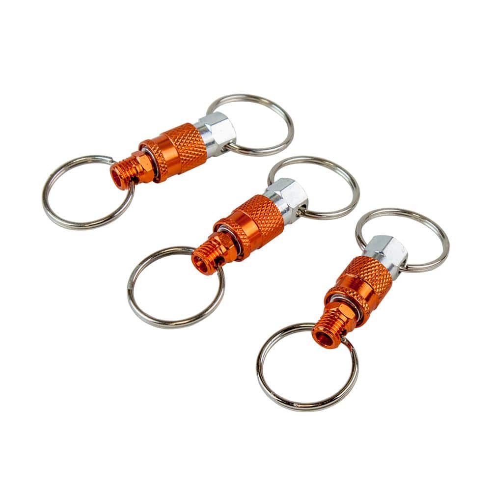 Pull Apart Coupler Keychain with 2-Split Rings (3-Pack) - Hercitys