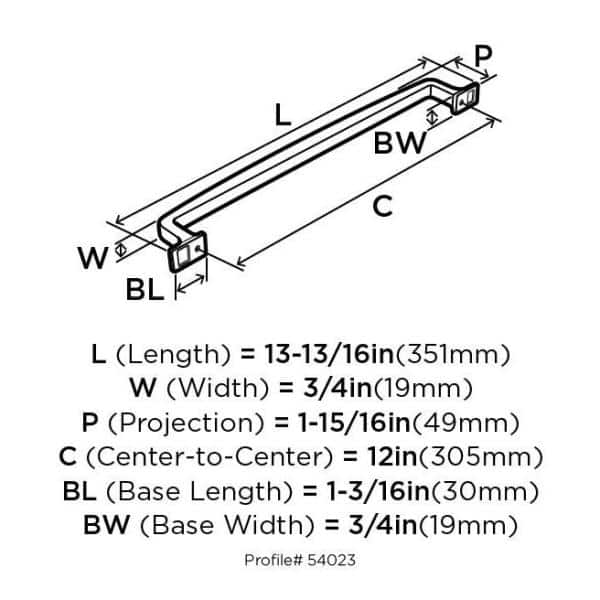 Westerly 12 in. (305mm) Modern Oil-Rubbed Bronze Arch Appliance Pull - Hercitys