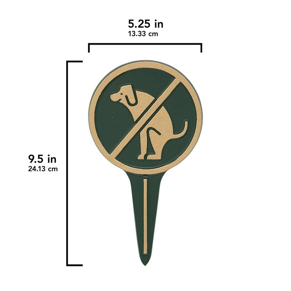 Pet Owner Courtesy Small Round No Dog Poop Round Cast Aluminum Yard Sign - Hercitys