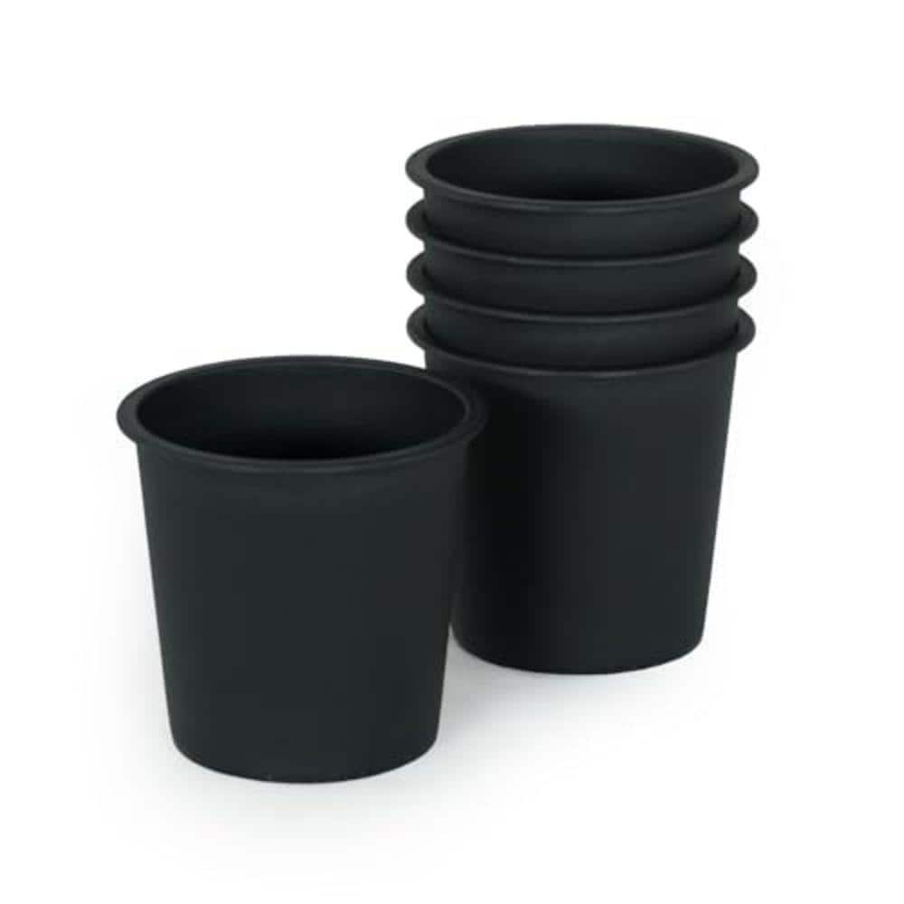 6.3 in. L x 6.3 in. W x 5.5 in. H Round Garden Plastic Nursery Plant Pot with Drainage (5-Pack). - Hercitys