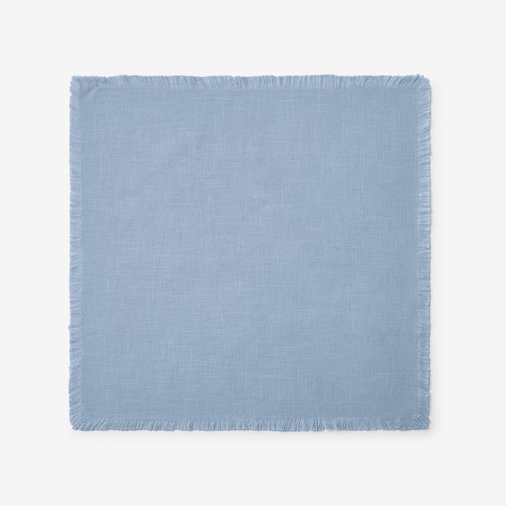 Company Cotton 19 in. W x 19 in. H Pale Blue Solid Fringe Turkish Cotton Napkin (Set of 4) - Hercitys